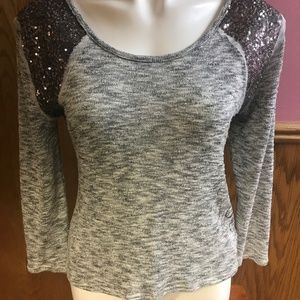 Harley Davidson Gray/Silver Sequined Sweater